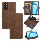 For OnePlus 9R Dual-side Magnetic Buckle Horizontal Flip Leather Case with Holder & Card Slots & Wallet(Brown) - 1