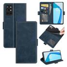 For OnePlus 9R Dual-side Magnetic Buckle Horizontal Flip Leather Case with Holder & Card Slots & Wallet(Dark Blue) - 1