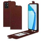 For OnePlus 9R R64 Texture Single Vertical Flip Leather Protective Case with Card Slots & Photo Frame(Brown) - 1