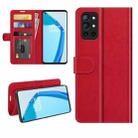 For OnePlus 9R R64 Texture Single Horizontal Flip Protective Case with Holder & Card Slots & Wallet& Photo Frame(Red) - 1