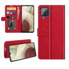 For Samsung Glaxy A22 4G R64 Texture Single Horizontal Flip Protective Case with Holder & Card Slots & Wallet& Photo Frame(Red) - 1