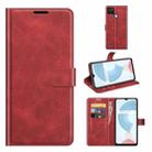 For OPPO Realme C21Y Retro Calf Pattern Buckle Horizontal Flip Leather Case with Holder & Card Slots & Wallet(Red) - 1