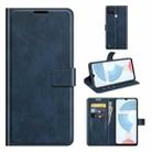 For OPPO Realme C21Y Retro Calf Pattern Buckle Horizontal Flip Leather Case with Holder & Card Slots & Wallet(Blue) - 1