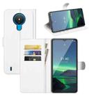 For Nokia 1.4 Litchi Texture Horizontal Flip Protective Case with Holder & Card Slots & Wallet(White) - 1