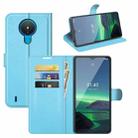 For Nokia 1.4 Litchi Texture Horizontal Flip Protective Case with Holder & Card Slots & Wallet(Blue) - 1