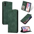 For iPhone X / XS Retro Skin Feel Business Magnetic Horizontal Flip Leather Case(Army Green) - 1