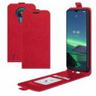 For Nokia 1.4 R64 Texture Single Vertical Flip Leather Protective Case with Card Slots & Photo Frame(Red) - 1