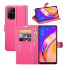For OPPO A94 5G / F19 Pro+ 5G / Reno5 Z Litchi Texture Horizontal Flip Protective Case with Holder & Card Slots & Wallet(Rose Red) - 1