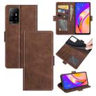 For OPPO A94 5G / F19 Pro+ 5G / Reno5 Z Dual-side Magnetic Buckle Horizontal Flip Leather Case with Holder & Card Slots & Wallet(Brown) - 1