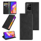 For OPPO A94 5G / F19 Pro+ 5G / Reno5 Z Retro-skin Business Magnetic Suction Leather Case with Holder & Card Slots & Wallet(Black) - 1