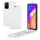 For OPPO A94 5G / F19 Pro+ 5G / Reno5 Z R64 Texture Single Vertical Flip Leather Protective Case with Card Slots & Photo Frame(White) - 1