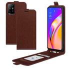 For OPPO A94 5G / F19 Pro+ 5G / Reno5 Z R64 Texture Single Vertical Flip Leather Protective Case with Card Slots & Photo Frame(Brown) - 1