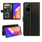 For OPPO A94 5G / F19 Pro+ 5G / Reno5 Z R64 Texture Single Horizontal Flip Protective Case with Holder & Card Slots & Wallet& Photo Frame(Black) - 1