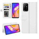 For OPPO A94 5G / F19 Pro+ 5G / Reno5 Z R64 Texture Single Horizontal Flip Protective Case with Holder & Card Slots & Wallet& Photo Frame(White) - 1