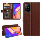 For OPPO A94 5G / F19 Pro+ 5G / Reno5 Z R64 Texture Single Horizontal Flip Protective Case with Holder & Card Slots & Wallet& Photo Frame(Brown) - 1