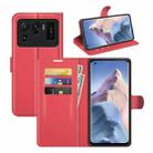 For Xiaomi Mi 11 Ultra Litchi Texture Horizontal Flip Protective Case with Holder & Card Slots & Wallet(Red) - 1