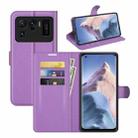 For Xiaomi Mi 11 Ultra Litchi Texture Horizontal Flip Protective Case with Holder & Card Slots & Wallet(Purple) - 1