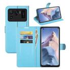 For Xiaomi Mi 11 Ultra Litchi Texture Horizontal Flip Protective Case with Holder & Card Slots & Wallet(Blue) - 1