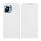 For Xiaomi Mi 11 Lite R64 Texture Single Vertical Flip Leather Protective Case with Card Slots & Photo Frame(White) - 2