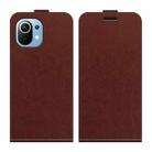 For Xiaomi Mi 11 Lite R64 Texture Single Vertical Flip Leather Protective Case with Card Slots & Photo Frame(Brown) - 2