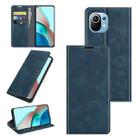 For Xiaomi Mi 11 Lite Retro-skin Business Magnetic Suction Leather Case with Holder & Card Slots & Wallet(Dark Blue) - 1