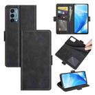 For OnePlus Nord N200 5G Dual-side Magnetic Buckle Horizontal Flip Leather Case with Holder & Card Slots & Wallet(Black) - 1