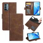 For OnePlus Nord N200 5G Dual-side Magnetic Buckle Horizontal Flip Leather Case with Holder & Card Slots & Wallet(Brown) - 1