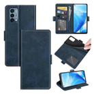For OnePlus Nord N200 5G Dual-side Magnetic Buckle Horizontal Flip Leather Case with Holder & Card Slots & Wallet(Dark Blue) - 1