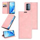 For OnePlus Nord N200 5G Retro-skin Business Magnetic Suction Leather Case with Holder & Card Slots & Wallet(Pink) - 1