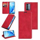 For OnePlus Nord N200 5G Retro-skin Business Magnetic Suction Leather Case with Holder & Card Slots & Wallet(Red) - 1