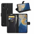 For ZTE Blade A51 Litchi Texture Horizontal Flip Protective Case with Holder & Card Slots & Wallet(Black) - 1