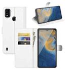 For ZTE Blade A51 Litchi Texture Horizontal Flip Protective Case with Holder & Card Slots & Wallet(White) - 1