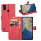 For ZTE Blade A51 Litchi Texture Horizontal Flip Protective Case with Holder & Card Slots & Wallet(Red) - 1