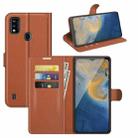 For ZTE Blade A51 Litchi Texture Horizontal Flip Protective Case with Holder & Card Slots & Wallet(Brown) - 1