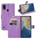 For ZTE Blade A51 Litchi Texture Horizontal Flip Protective Case with Holder & Card Slots & Wallet(Purple) - 1