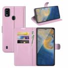 For ZTE Blade A51 Litchi Texture Horizontal Flip Protective Case with Holder & Card Slots & Wallet(Pink) - 1