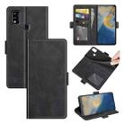 For ZTE Blade A51 Dual-side Magnetic Buckle Horizontal Flip Leather Case with Holder & Card Slots & Wallet(Black) - 1