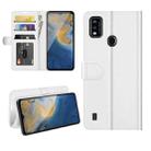 For ZTE Blade A51 R64 Texture Single Horizontal Flip Protective Case with Holder & Card Slots & Wallet& Photo Frame(White) - 1