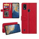 For ZTE Blade A51 R64 Texture Single Horizontal Flip Protective Case with Holder & Card Slots & Wallet& Photo Frame(Red) - 1