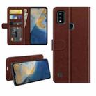 For ZTE Blade A51 R64 Texture Single Horizontal Flip Protective Case with Holder & Card Slots & Wallet& Photo Frame(Brown) - 1