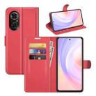 For Honor 50 SE Litchi Texture Horizontal Flip Protective Case with Holder & Card Slots & Wallet(Red) - 1