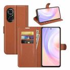 For Honor 50 SE Litchi Texture Horizontal Flip Protective Case with Holder & Card Slots & Wallet(Brown) - 1