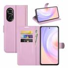 For Honor 50 SE Litchi Texture Horizontal Flip Protective Case with Holder & Card Slots & Wallet(Pink) - 1
