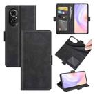 For Honor 50 SE / Huawei nova 9 SE Dual-side Magnetic Buckle Horizontal Flip Leather Case with Holder & Card Slots & Wallet(Black) - 1