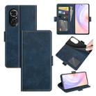 For Honor 50 SE / Huawei nova 9 SE Dual-side Magnetic Buckle Horizontal Flip Leather Case with Holder & Card Slots & Wallet(Dark Blue) - 1