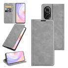 For Honor 50 SE Retro-skin Business Magnetic Suction Leather Case with Holder & Card Slots & Wallet(Grey) - 1