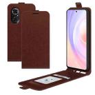 For Honor 50 SE / Huawei nova 9 SE R64 Texture Single Vertical Flip Leather Protective Case with Card Slots & Photo Frame(Brown) - 1