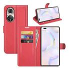 For Honor 50 Pro Litchi Texture Horizontal Flip Protective Case with Holder & Card Slots & Wallet(Red) - 1