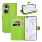 For Honor 50 Pro Litchi Texture Horizontal Flip Protective Case with Holder & Card Slots & Wallet(Green) - 1