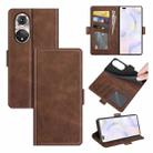 For Honor 50 Pro Dual-side Magnetic Buckle Horizontal Flip Leather Case with Holder & Card Slots & Wallet(Brown) - 1